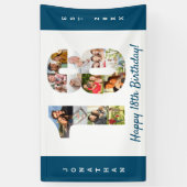 Aangepaste 18e verjaardag Foto-collage op feestdag Spandoek (Verticaal)