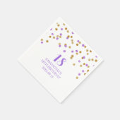 Aangepaste 18e Verjaardag Servet Goud Paarse Confe (Hoek)