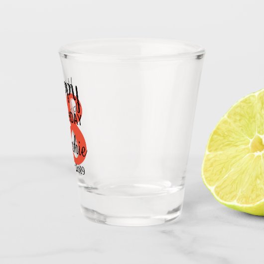 Aangepaste 18e verjaardag shot glas (Rechts)