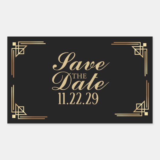 Aangepaste 1920s Save the Date grote sticker (Voorkant)