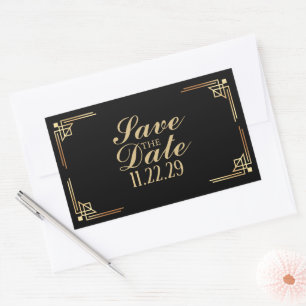Aangepaste 1920s Save the Date grote sticker