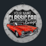 Aangepaste 1966 converteerbare klassieke autokledi dartbord<br><div class="desc">Speciaal ontwerp voor de rode klastische moeras van 1966 - Met een helder,  hot-converteerbaar geit in rood - Aanpassen met jouw naam en aangepaste tekst!</div>