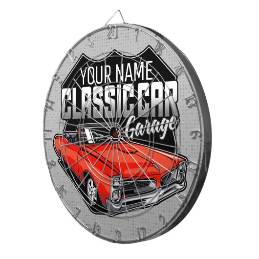 Aangepaste 1966 converteerbare klassieke autokledi dartbord (Voorkant Rechts)