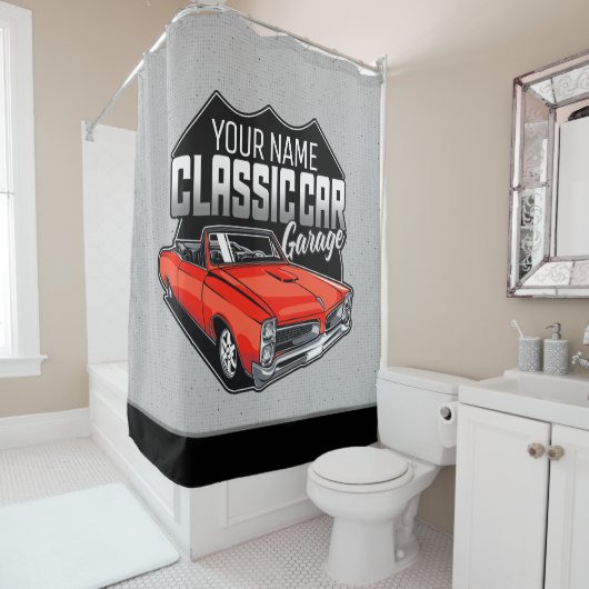 Aangepaste 1966 converteerbare klassieke autokledi douchegordijn (In situ)