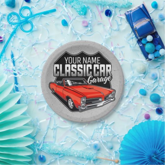 Aangepaste 1966 converteerbare klassieke autokledi papieren bordje (Feest)