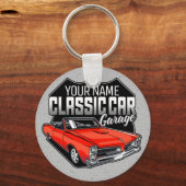 Aangepaste 1966 converteerbare klassieke autokledi sleutelhanger (Voorkant)