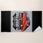 Aangepaste 1966 converteerbare klassieke autokledi strandlaken (Voorkant)