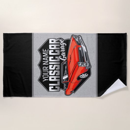 Aangepaste 1966 converteerbare klassieke autokledi strandlaken (Voorkant)