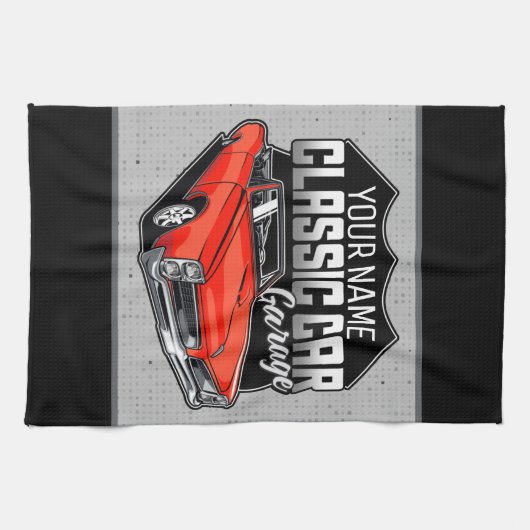 Aangepaste 1966 converteerbare klassieke autokledi theedoek (Horizontaal)