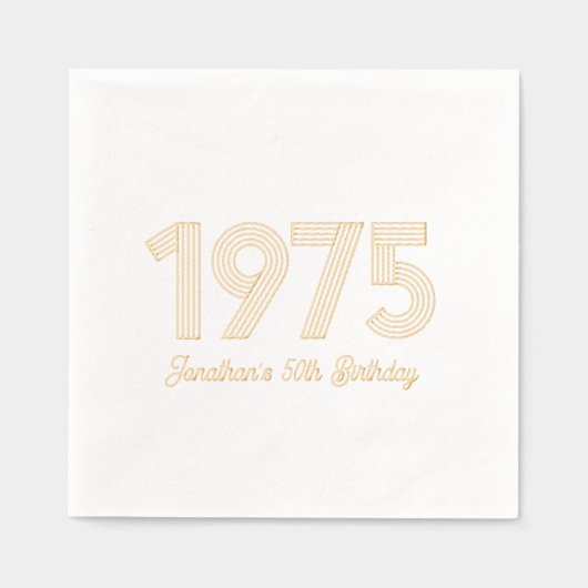 Aangepaste 1975 50ste verjaardag Folie gestempeld  Folie Servetten (Voorkant)