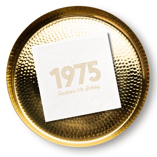Aangepaste 1975 50ste verjaardag Folie gestempeld  Folie Servetten