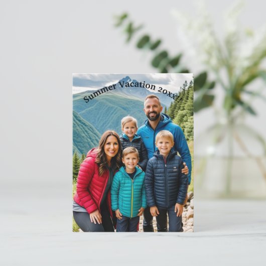 Aangepaste 1 fotofamilie briefkaart (Staand voorkant)