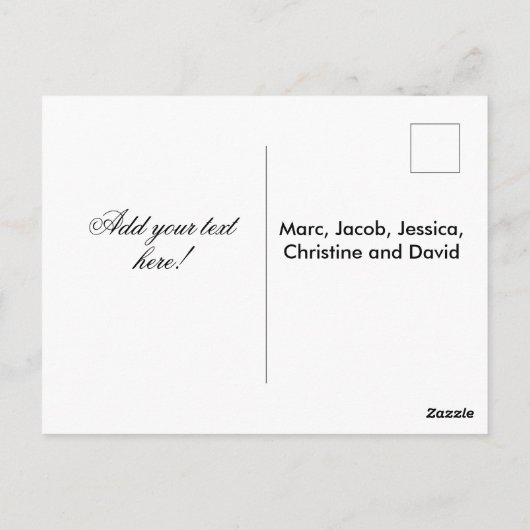 Aangepaste 1 fotofamilie briefkaart (Achterkant)