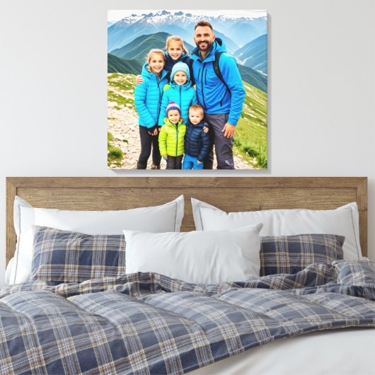 Aangepaste 1 fotofamilie canvas afdruk (Insitu (Slaapkamer))