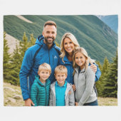 Aangepaste 1 fotofamilie fleece deken (Voorkant (Horizontaal))