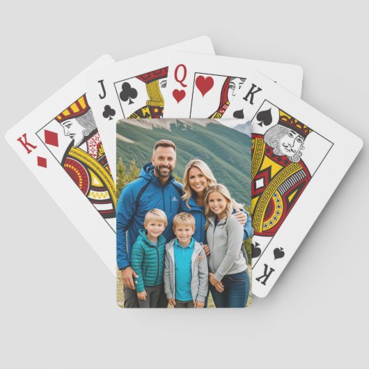 Aangepaste 1 fotofamilie pokerkaarten (Achterkant)
