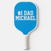 Aangepaste #1 Pap Vaderdag Blue White Pickleball Paddle (Voorkant)