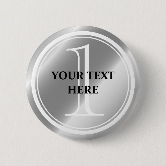 Aangepaste 1-prijs zilverkleurige ronde pinback-kn ronde button 5,7 cm (Voorkant)