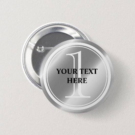 Aangepaste 1-prijs zilverkleurige ronde pinback-kn ronde button 5,7 cm (Voorkant /achterkant)