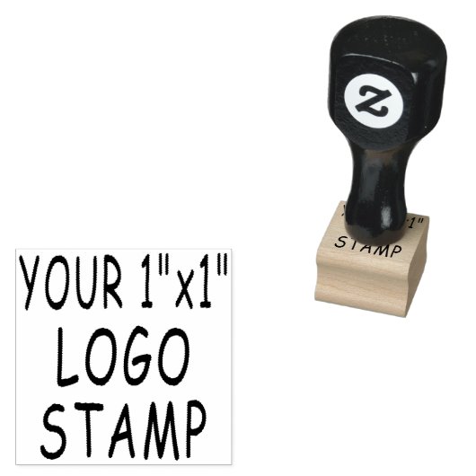 Aangepaste 1" x 1" Logo Stamper Rubber Stamp Rubberstempel (Gestempeld)