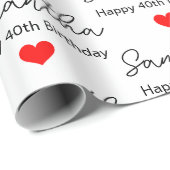 Aangepaste 1e 2e 10e 20e 30e 40e verjaardagsfeestj cadeaupapier (Rol Hoek)