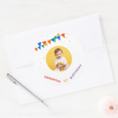 Aangepaste 1e 2e 3e 10e 20e verjaardagsfeestje ronde sticker (Envelop)
