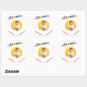 Aangepaste 1e 2e 3e 10e 20e verjaardagsfeestje ronde sticker (Vel)