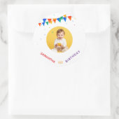 Aangepaste 1e 2e 3e 10e 20e verjaardagsfeestje ronde sticker (Tas)