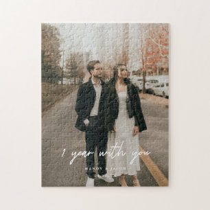 Aangepaste 1e bruiloft Jubileum paar foto Legpuzzel