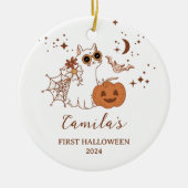 Aangepaste 1e Halloween Gift, Gepersonaliseerde Ha Keramisch Ornament (Voorkant)