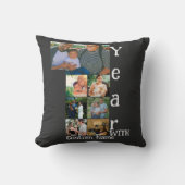 Aangepaste 1e huwelijksverjaardag 7 foto collage kussen (Voorkant)