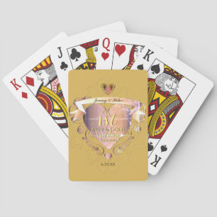 Aangepaste "1e jaar papier & gouden bruiloft Jubil Pokerkaarten