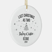 Aangepaste 1e Kerstmis als nieuwe ouders Keramisch Ornament (Rechts)