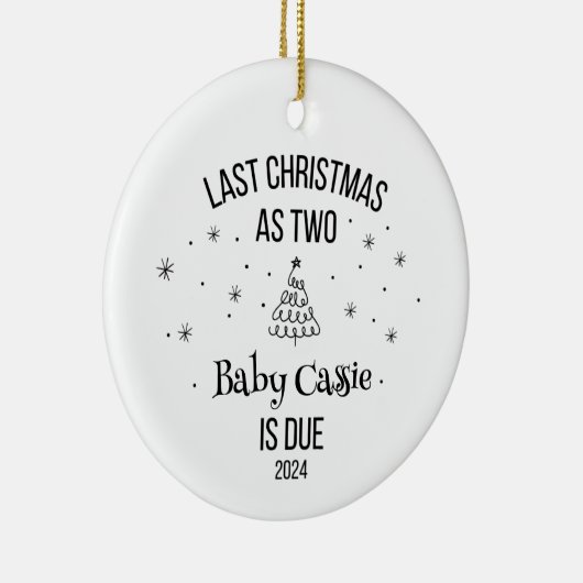 Aangepaste 1e Kerstmis als nieuwe ouders Keramisch Ornament (Rechts)