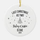 Aangepaste 1e Kerstmis als nieuwe ouders Keramisch Ornament (Voorkant)