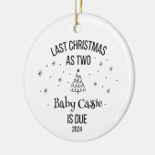 Aangepaste 1e Kerstmis als nieuwe ouders Keramisch Ornament (Links)