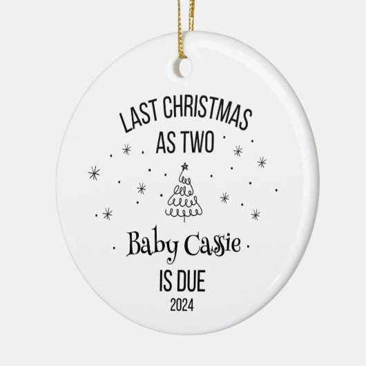 Aangepaste 1e Kerstmis als nieuwe ouders Keramisch Ornament (Links)