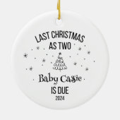 Aangepaste 1e Kerstmis als nieuwe ouders Keramisch Ornament (Achterkant)