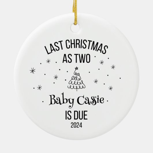 Aangepaste 1e Kerstmis als nieuwe ouders Keramisch Ornament (Achterkant)