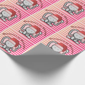 Aangepaste 1e Kerstmis baby meisje roze Cadeaupapier (Hoek)