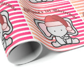 Aangepaste 1e Kerstmis baby meisje roze Cadeaupapier (Rol Hoek)
