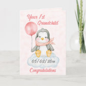 Aangepaste 1e kleinkind baby Penguin Kaart (Voorkant)
