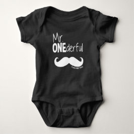 Aangepaste 1e Mr Onederful Bowtie Verjaardag Baby Romper