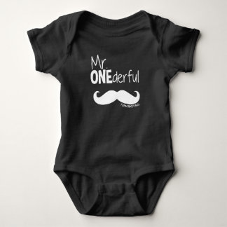 Aangepaste 1e Mr Onederful Bowtie Verjaardag Baby Romper