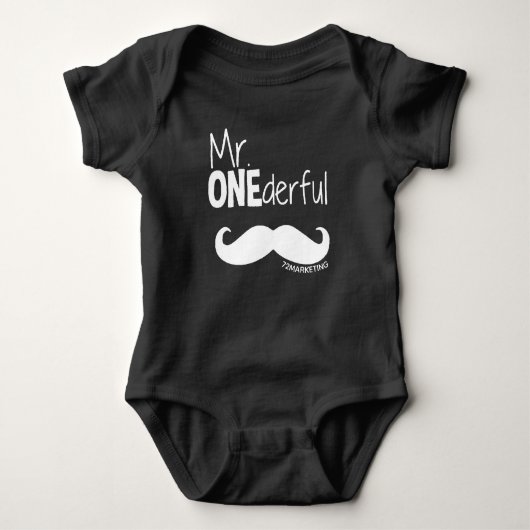 Aangepaste 1e Mr Onederful Bowtie Verjaardag Baby Romper (Voorkant)