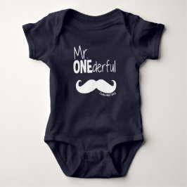 Aangepaste 1e Mr Onederful Bowtie Verjaardag Baby Romper