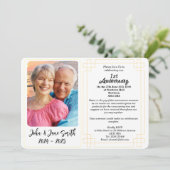 Aangepaste 1e papieren bruiloft Jubileum uitnodigi Feestdagenkaart (Staand voorkant)