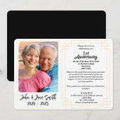 Aangepaste 1e papieren bruiloft Jubileum uitnodigi Feestdagenkaart (Voorkant / Achterkant)