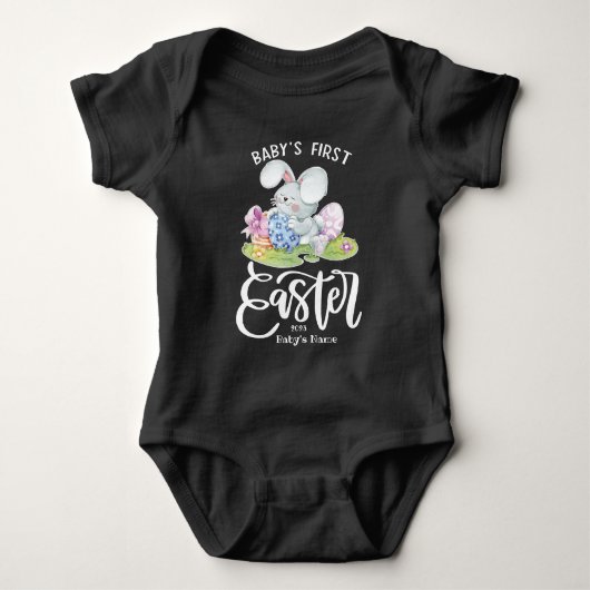 Aangepaste 1e Pasen met Cute Bunny Romper (Voorkant)