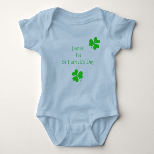 Aangepaste 1e Saint Patrick's Day Lucky Shamrock B Romper (Voorkant)